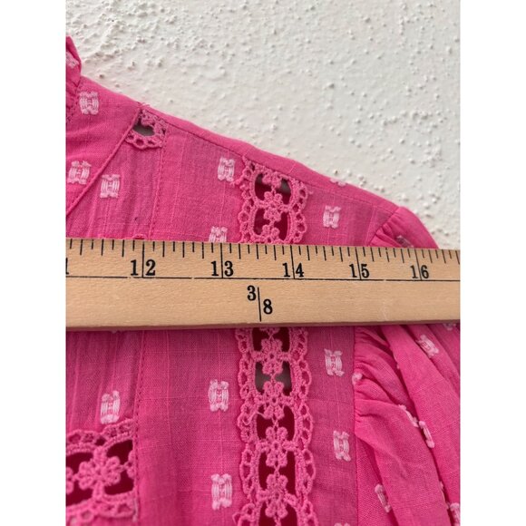 Charlie Paige Pink Cotton Tiered Midi Dress L/G New With Tags - Picture 8 of 11